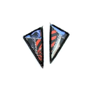 Collage Earrings with Bead Embroidery
